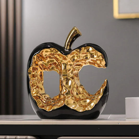 ArtZ® Golden Glow Apple Sculpture Apple Sculpture Black Small