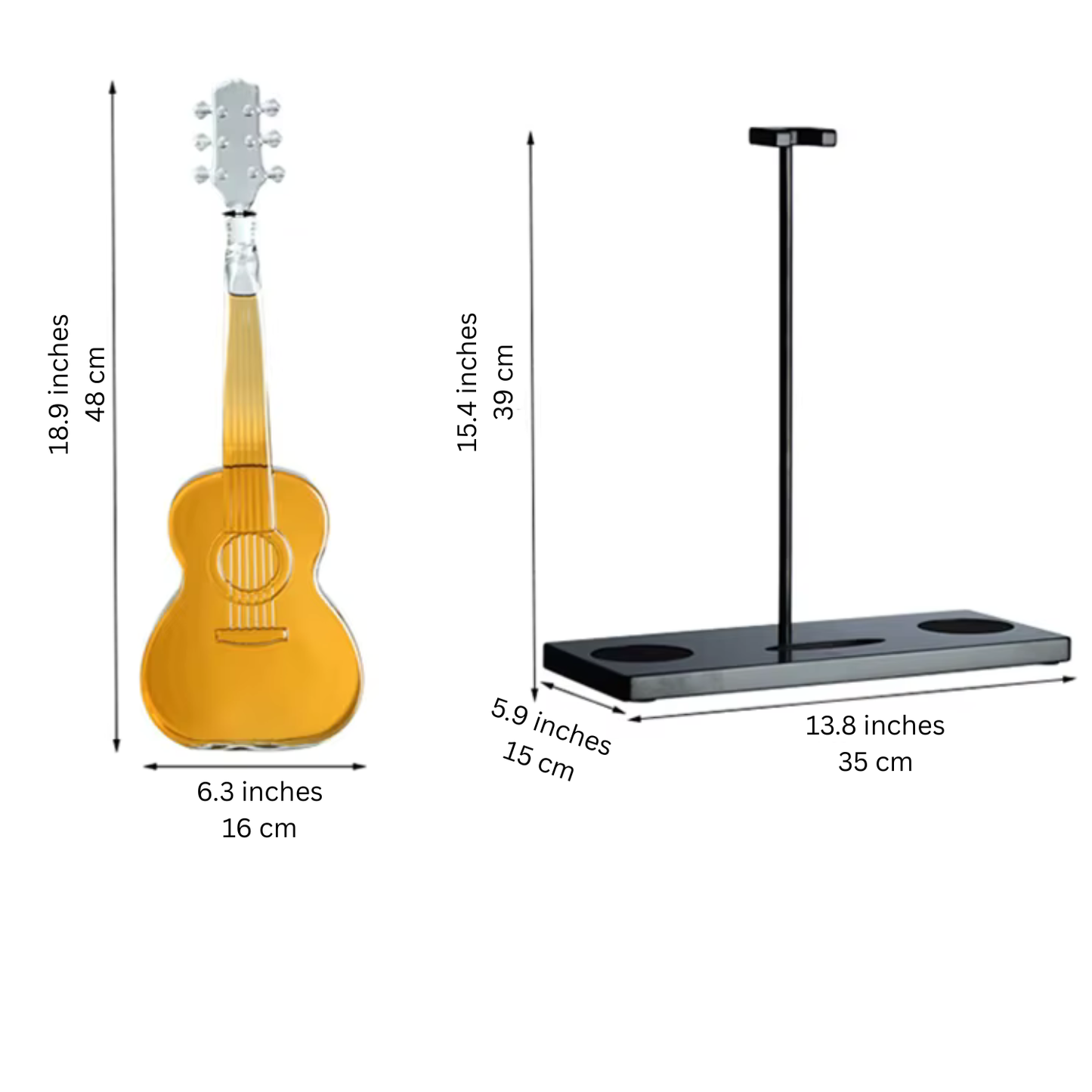 ArtZ® Rock ’n Pour Guitar Decanter Set Guitar Decanter Set
