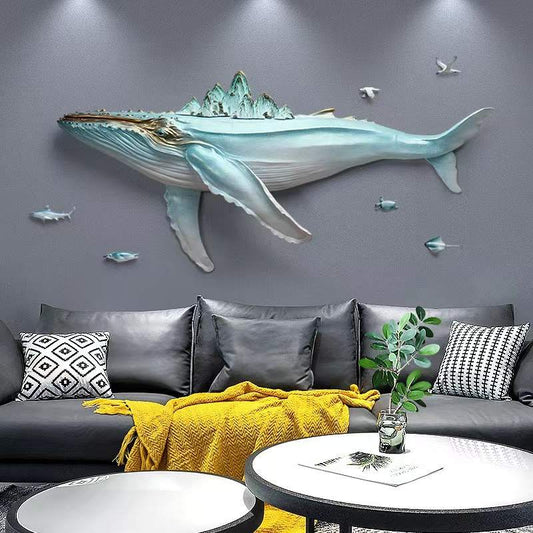 ArtZ® Whale 3D Nordic Wall Sculpture Wall Art Large 51.2 inch by 23.6 inch (130x60cm)