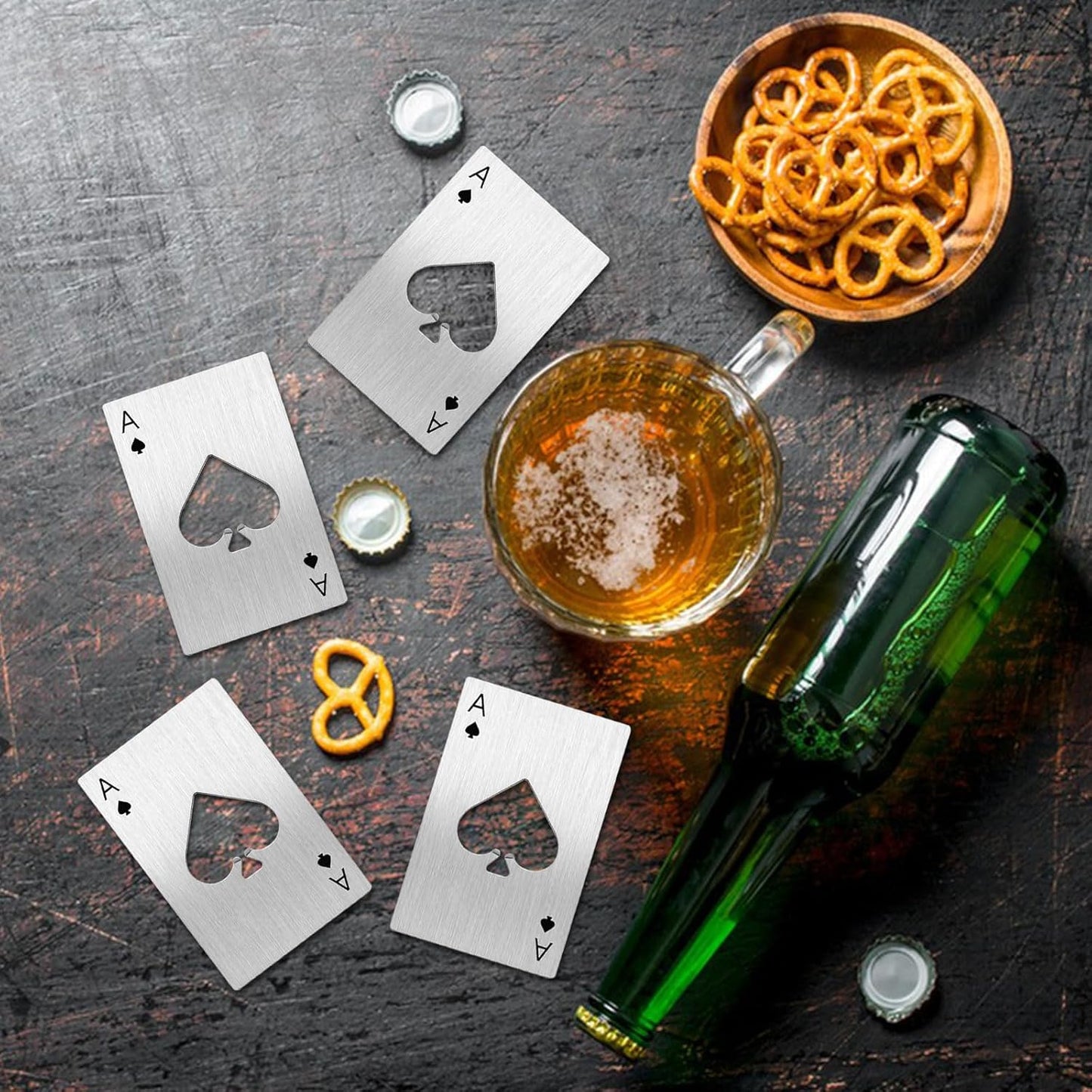 ArtZ® Sip & Spade Stainless Steel Bottle Opener, Set of 4 Bottle Opener