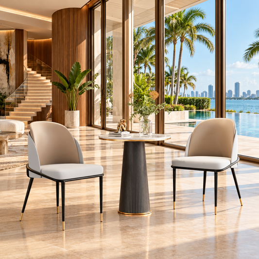 ArtZ® Duo Luxe Chairs, Set of 2 Seats Beige (Set of 2 Chairs)