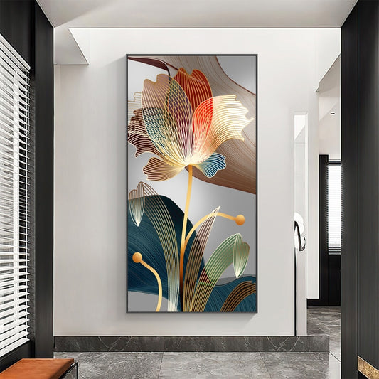 ArtZ® Nordic Abstract Flower Paintings Wall Art Orange Yellow Blue Brown 15.7 inch by 31.5 inch (40x80cm) No Frame