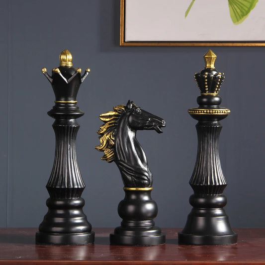 ArtZ® Gambit Trio Chess Set of 3 Chess Set Black (1 King; 1 Queen; 1 Knight)