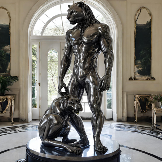 ArtZ® Stainless Steel King Of My Jungle Sculpture Stainless Steel King Of My Jungle Sculpture