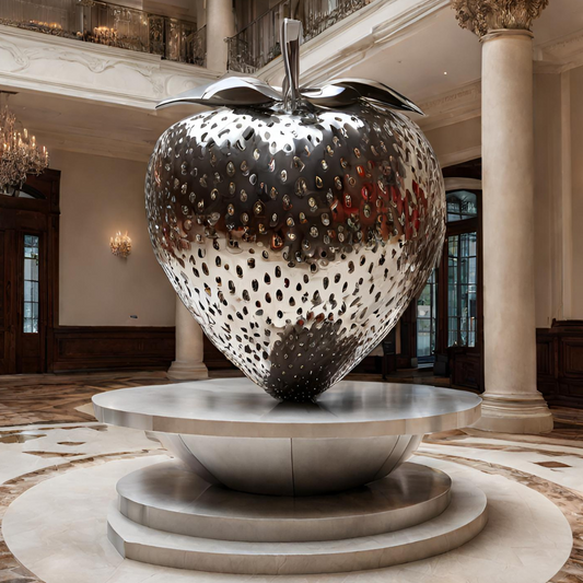 ArtZ® Stainless Steel Strawberry Sculpture Stainless Steel Strawberry Sculpture