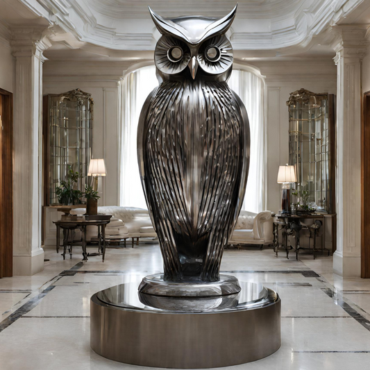 ArtZ® Stainless Steel Owl Sculpture Stainless Steel Owl Sculpture