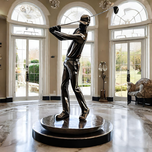 ArtZ® Stainless Steel Golfer Sculpture Stainless Steel Golfer Sculpture