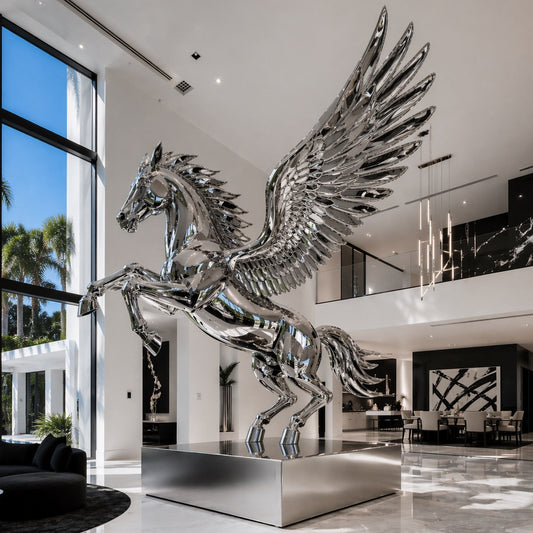 OSO Stainless Steel Ascension Imperium Sculpture OSO Stainless Steel Ascension Imperium Pegasus Sculpture