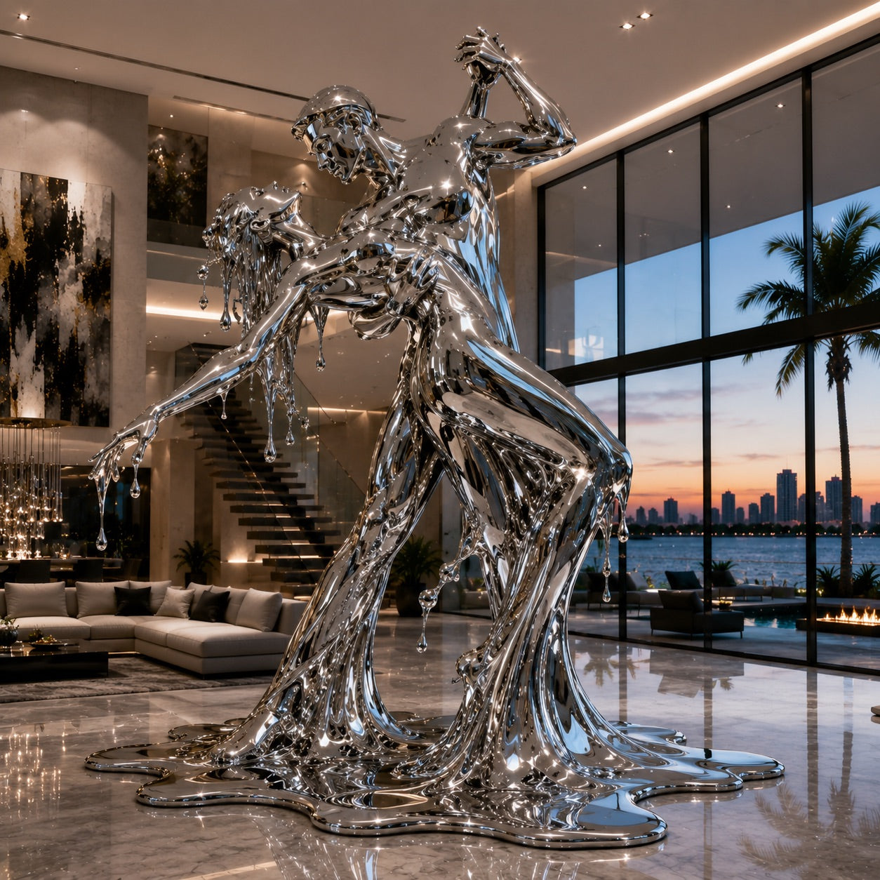 Escultura de acero inoxidable OSO Elysian Pour
