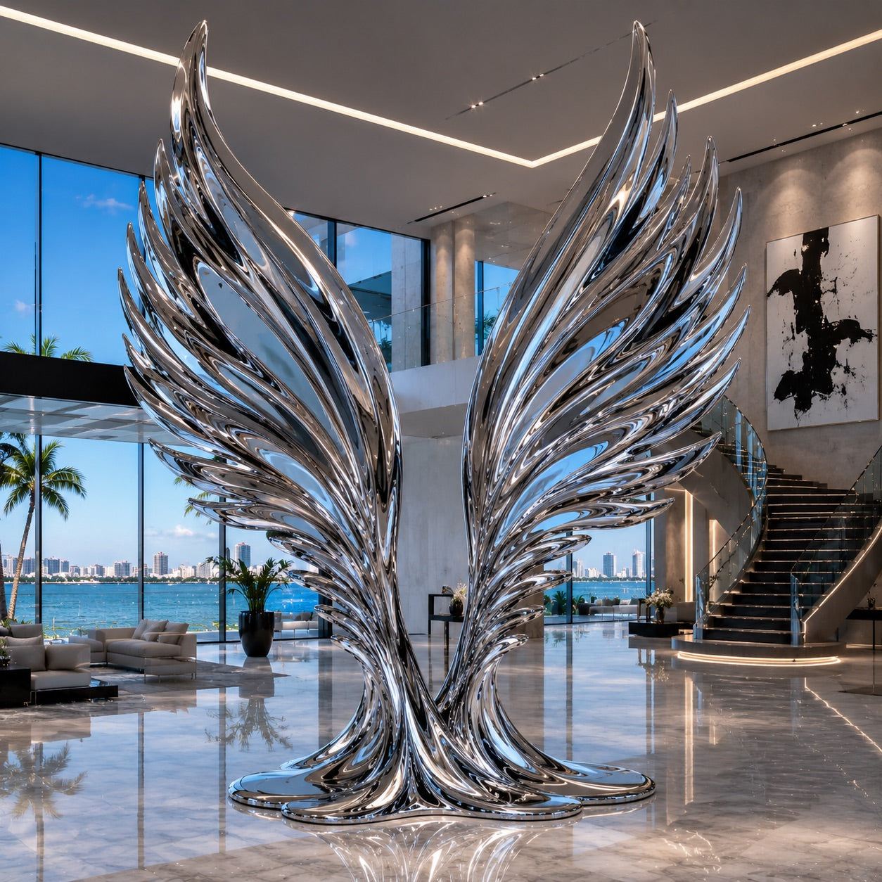 OSO Stainless Steel Sovereign Wings Sculpture OSO Stainless Steel Sovereign Wings Sculpture Height: 19.6 inch (50 cm)