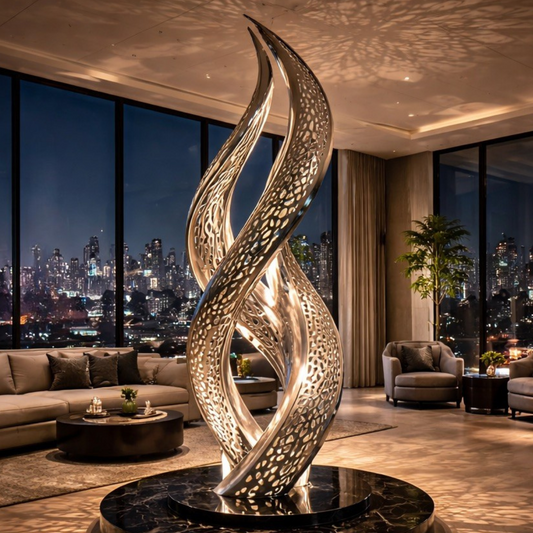 OSO Stainless Steel Reflective DNA Sculpture Stainless Steel Reflective DNA Sculpture