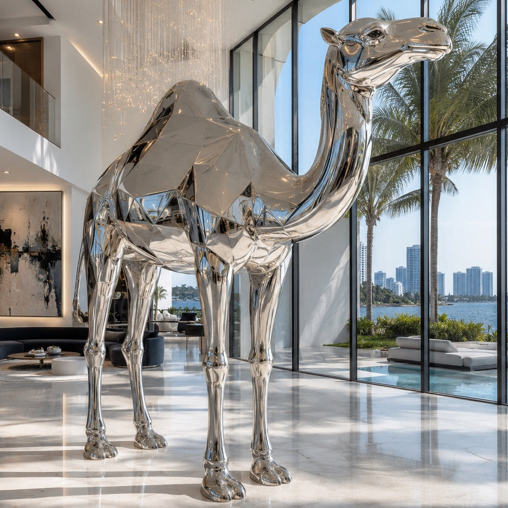 OSO Stainless Steel Royal Passage Sculpture OSO Stainless Steel Camel Sculpture