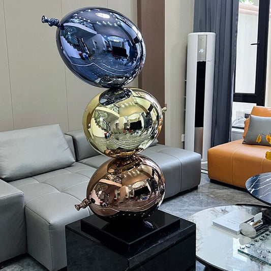 ArtZ® Electroplated Love Balloons Sculpture Fiberglass Balloon Sculpture