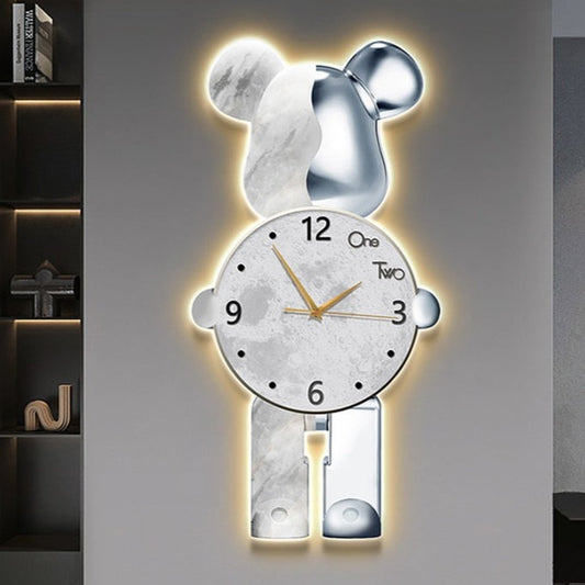 ArtZ® Bear Wall Clock With LED Light Bear Wall Clock With LED Light Gray