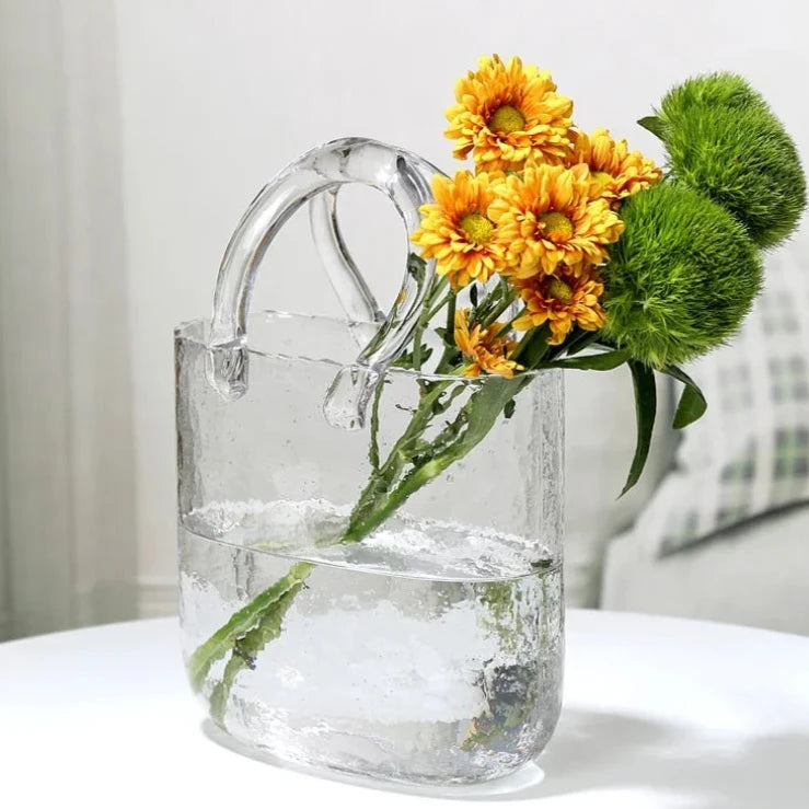 ArtZ® Nordic Glass Bag Vase Sculpture Glass Bag Vase Sculpture