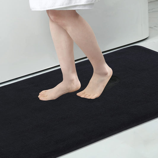 ArtZ® Memory Foam Anti-Slip Bath Mat Bath Mat Black 17 by 24 inch (43 x 61 cm)