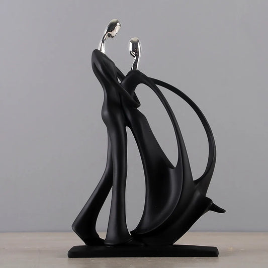 ArtZ® Nordic Abstract Dancing Couple Sculptures Abstract Dancing Couple Sculptures Ballroom; Height 9.9 inch (25 cm)