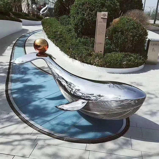 ArtZ® Stainless Steel Whale Sculpture Stainless Steel Whale Sculpture