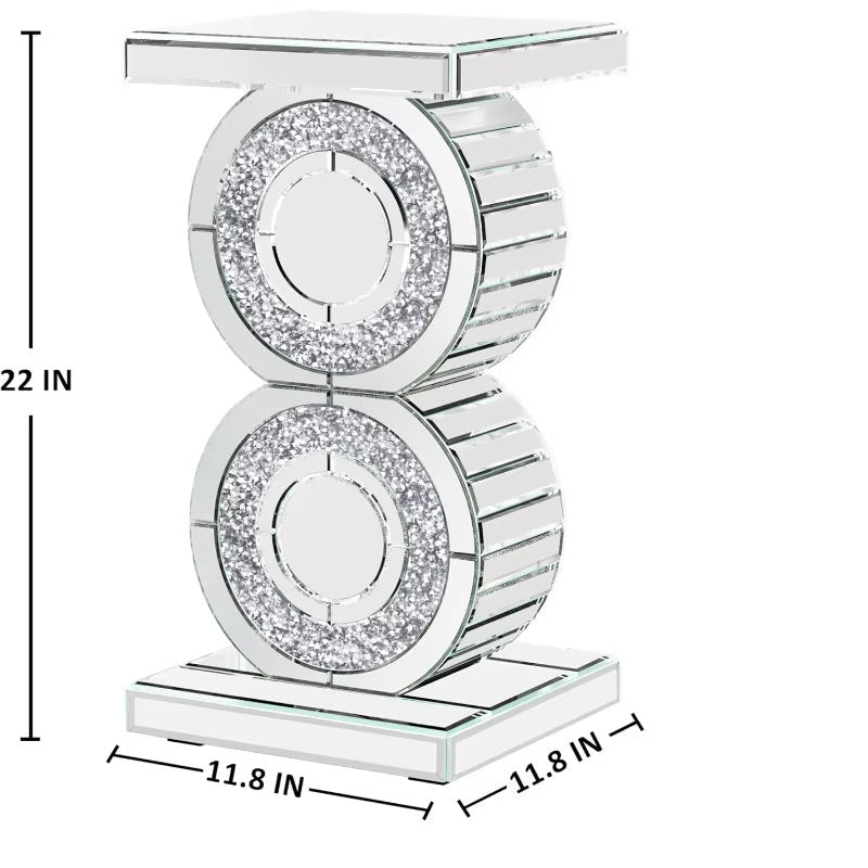 ArtZ® Diamond Gleam Mirrored Side Table Side Table