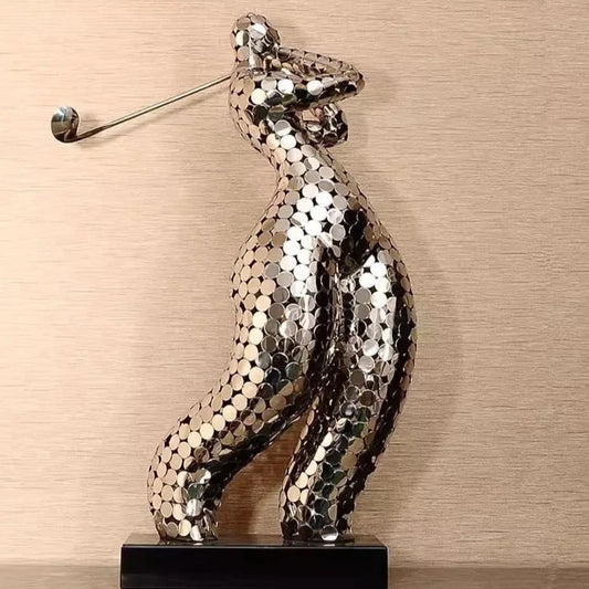 ArtZ® Abstract Golfer Stainless Steel Sculpture Abstract Golfer Stainless Steel Sculpture