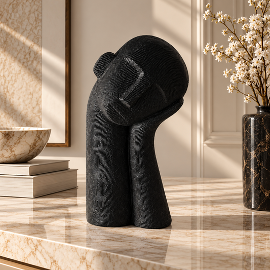 ArtZ® Daydreamer Sculpture Face Sculpture Black