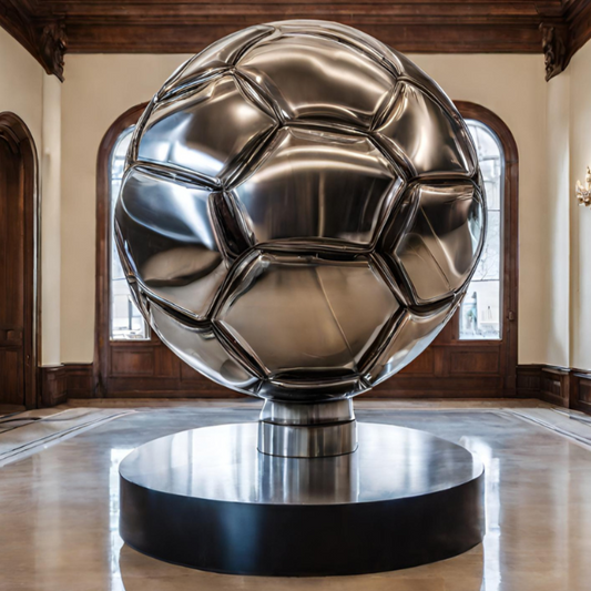 ArtZ® Stainless Steel Soccer Ball Sculpture Stainless Steel Soccer Ball Sculpture