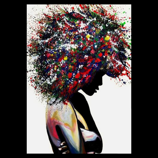 ArtZ® Vibrant Hair Painting Wall Art 7.9 inch by 11.8 inch (20x30cm) No Frame