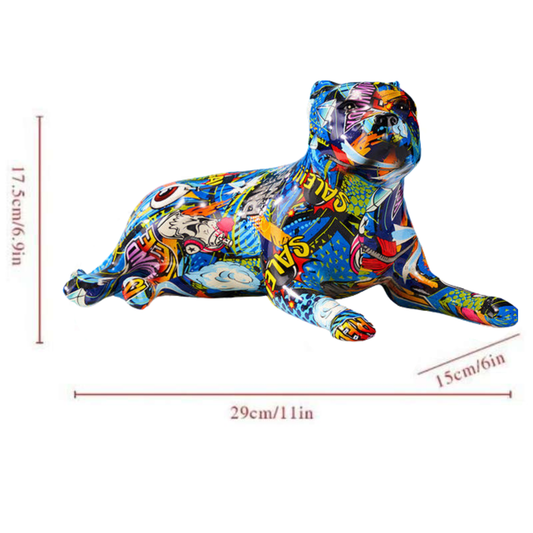 ArtZ® Pit Bull Graffiti Painted Statue Graffiti Dog Sculptures