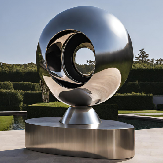 ArtZ® Stainless Steel Abstract Eye Sculpture Stainless Steel Abstract Eye Sculpture Height: 36 inch (91 cm)