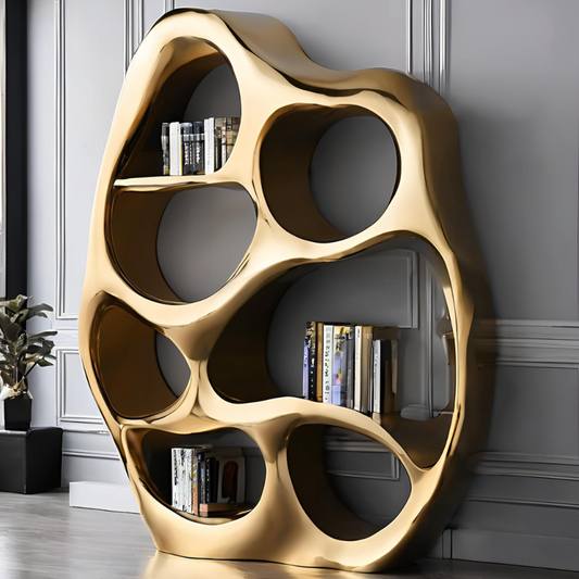 OSO Stainless Steel Melting Lava Bookshelf Stainless Steel Melting Lava Bookshelf Height: 36 inch (91 cm)