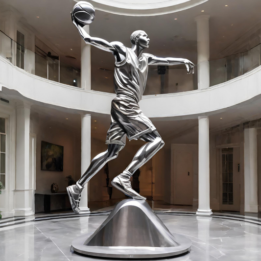 ArtZ® Stainless Steel Slam Dunk Sculpture Stainless Steel Slam Dunk Sculpture