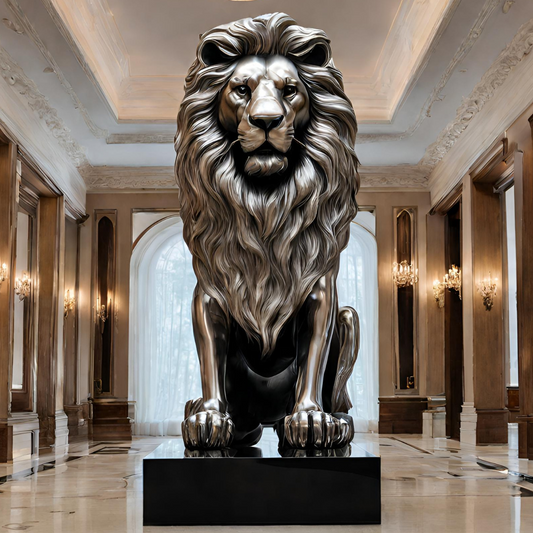 ArtZ® Stainless Steel Lion Sculpture Stainless Steel Lion Sculpture