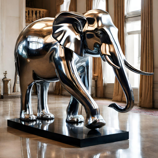 ArtZ® Stainless Steel Elephant Sculpture Stainless Steel Elephant Sculpture