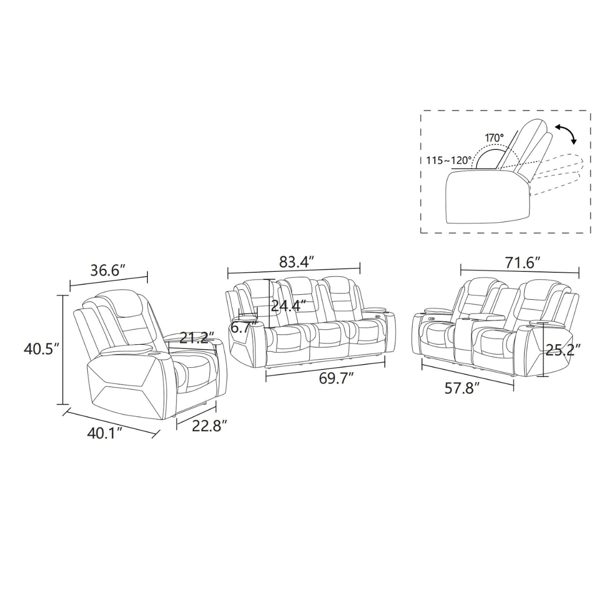ArtZ® Glow Lounge Sofa Set Sofa Set