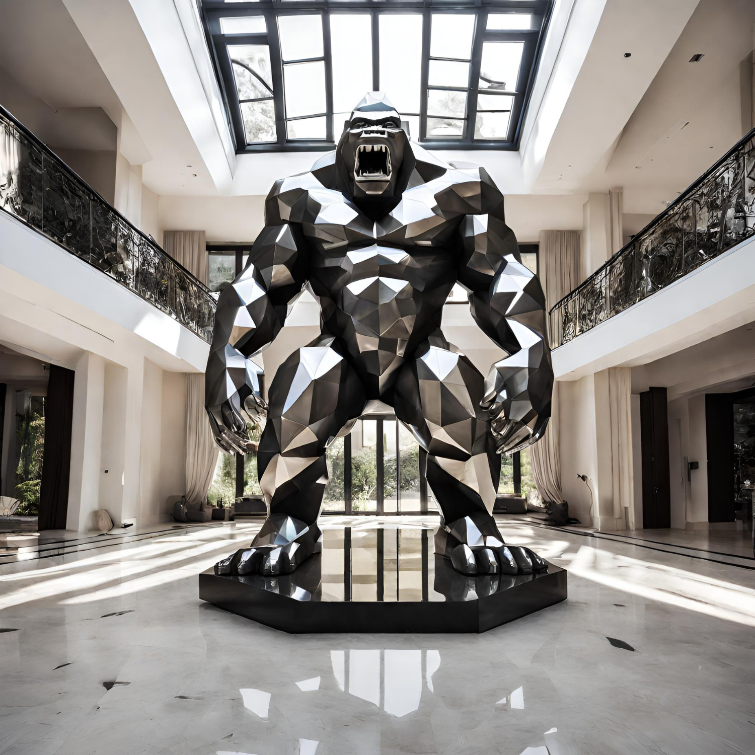 Gorilla statue art - metal art decorate