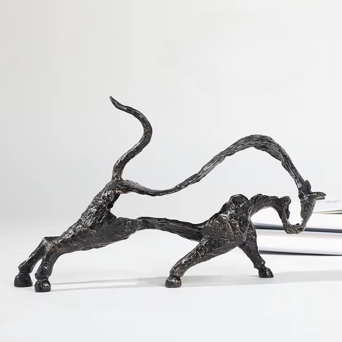 ArtZ® Modern Geometric Bull Sculpture Iron Bull Sculpture