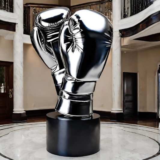 ArtZ® Stainless Steel Boxing Gloves Sculpture Stainless Steel Boxing Gloves Sculpture