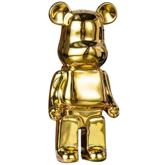 ArtZ® Bear Sculpture Bear Sculpture Gold Height 10.6 inch (28 cm)