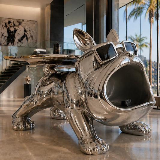 OSO Stainless Steel Chromatic Rebel Sculpture Stainless Steel Chromatic Rebel Bulldog Sculpture
