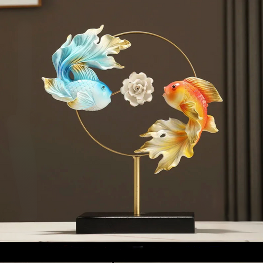 ArtZ® Fin-ish Line Sculpture Fish Sculptures Blue and Orange