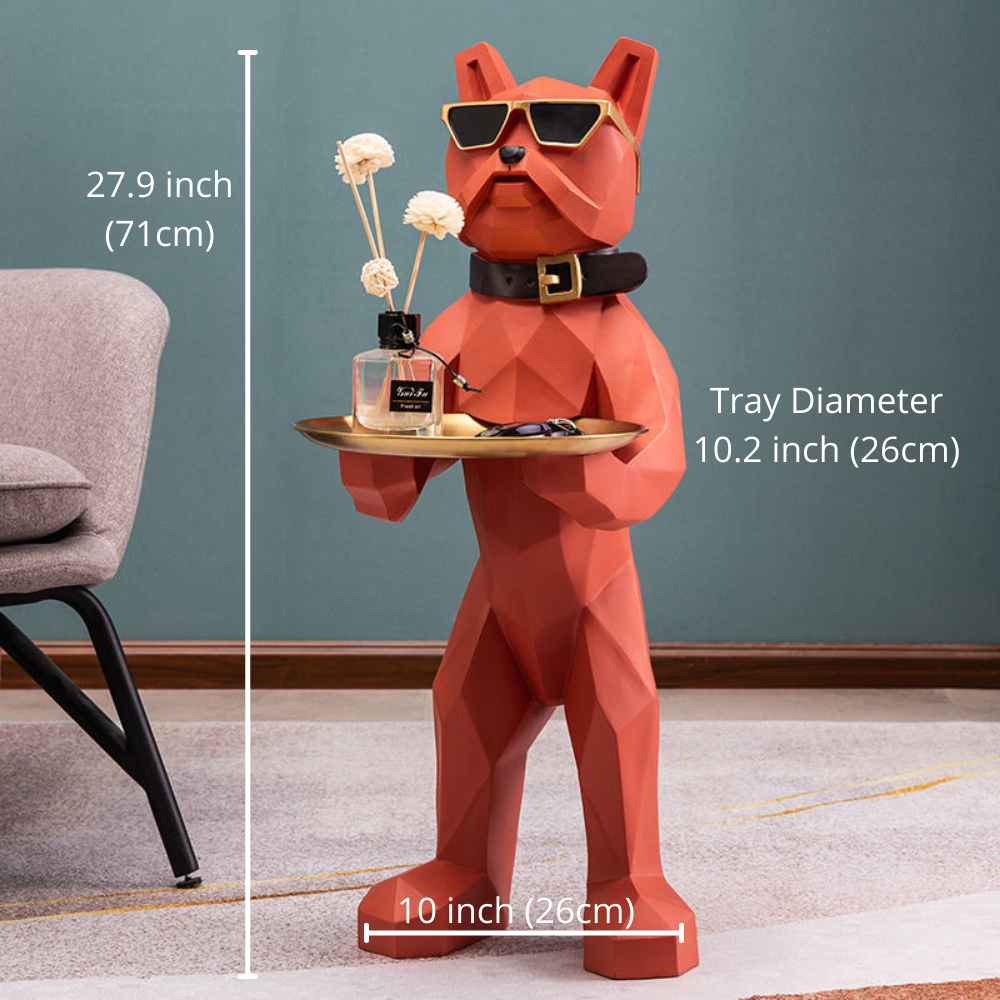 ArtZ® Bulldog Nordic Sculpture Tray Table Sculptures
