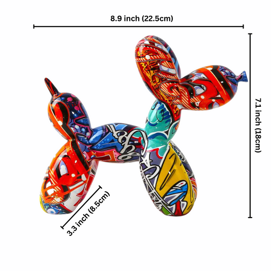 ArtZ® Graffiti Painted Balloon Dog Sculpture Sculptures