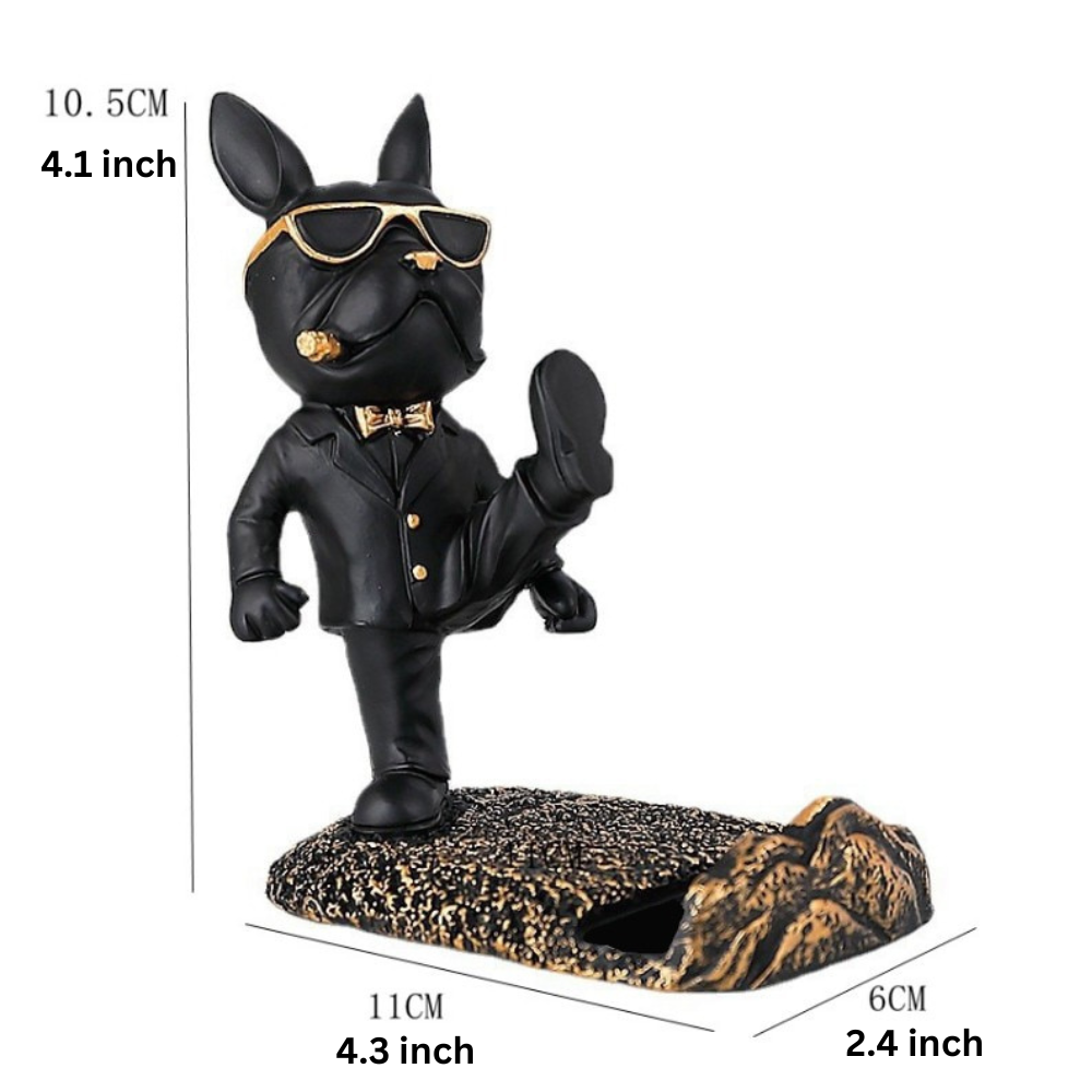 ArtZ® Kung Fu Bulldog Mobile Phone Stand Sculptures