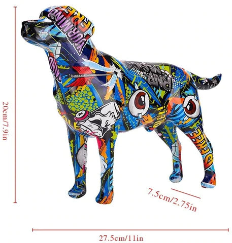 ArtZ® Labrador Retriever Graffiti Painted Statue Graffiti Dog Sculptures
