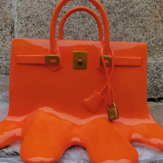 ArtZ® So Fancy Bag Vase Sculpture Sculptures Orange