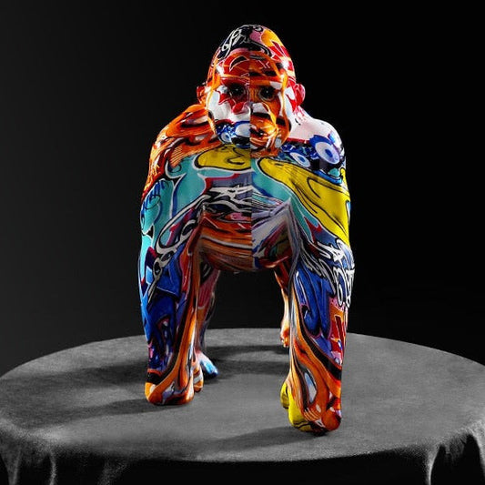 ArtZ® Gorilla Nordic Painted Statue Sculptures Graffiti Painted