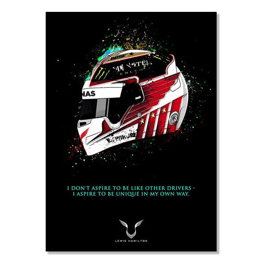 ArtZ® Only For The Driven Paintings Wall Art Lewis Hamilton 8.3 inch by 11.8 inch (21x30cm) No Frame