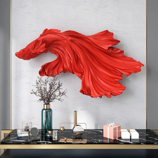 ArtZ® Very Fishy 3D Nordic Wall Sculpture Wall Art Red Horizontal