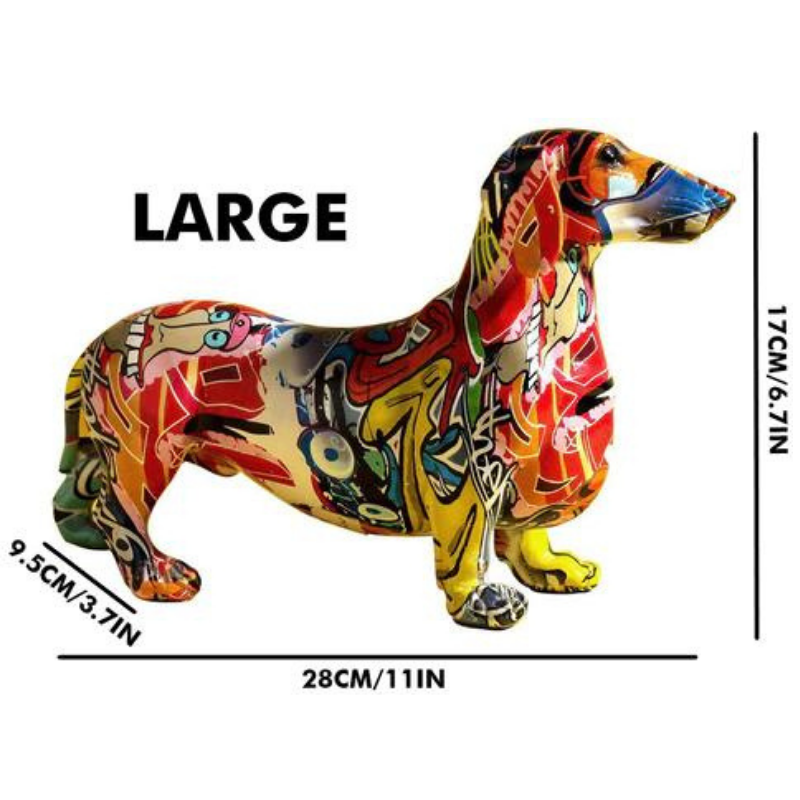 ArtZ® Dachshund Nordic Painted Statue Graffiti Dog Sculptures