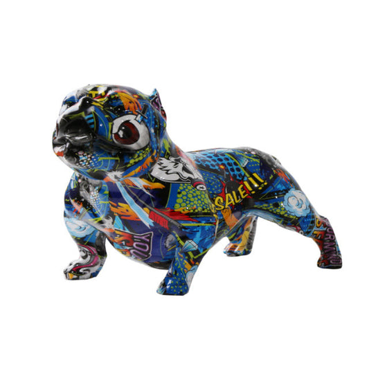 ArtZ® American Bully Graffiti Painted Statue Graffiti Dog Sculptures Nordic